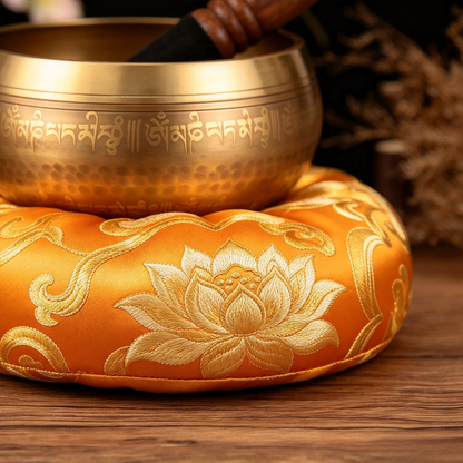 Tibetan Script Brass Singing Bowl — 13 cm