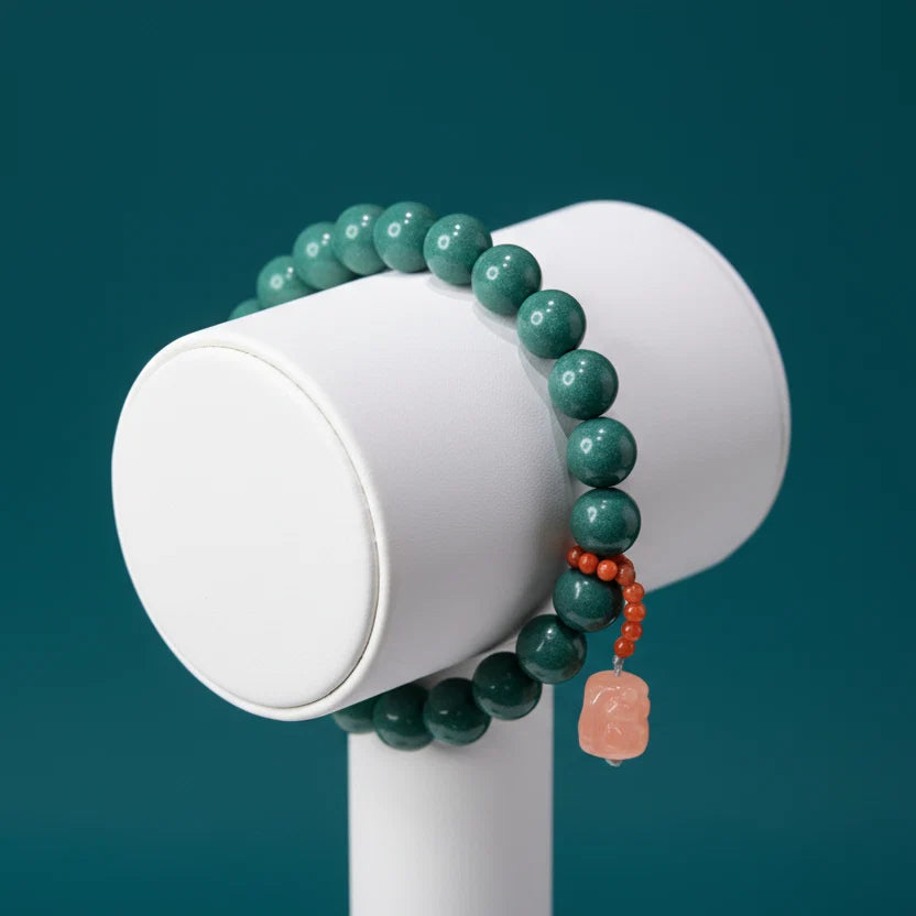 Peach Blossom Botanical Double-Wrap Bracelet