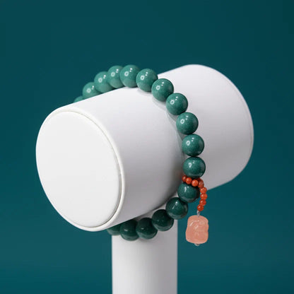 Peach Blossom Botanical Double-Wrap Bracelet