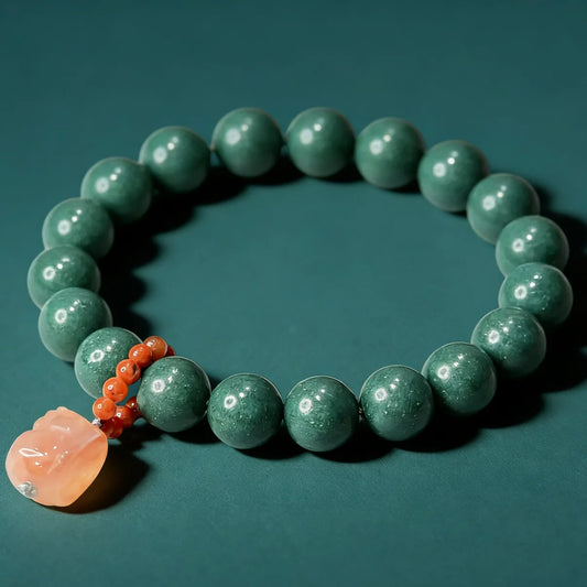 Peach Blossom Botanical Double-Wrap Bracelet